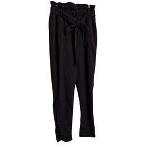 NWT Shosho Women Casual Career Officewear High Rise Tapered Trousers Black Large